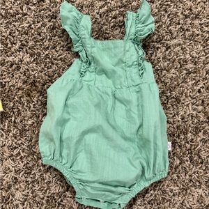 Rufflebutts green romper size 0-3 months